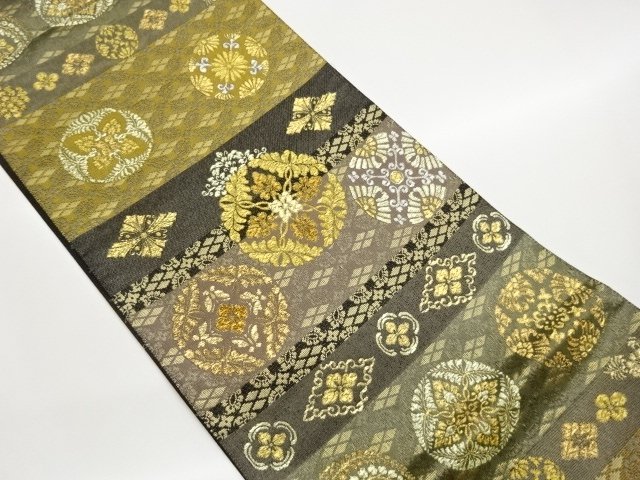 JAPANESE KIMONO / FUKURO OBI / WOVEN YUSOKUMON PATTERN 